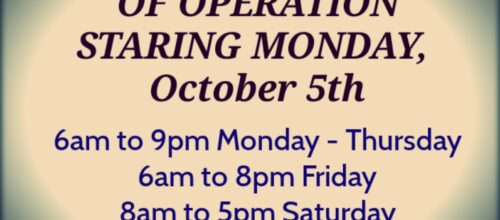 Our hours are changing!